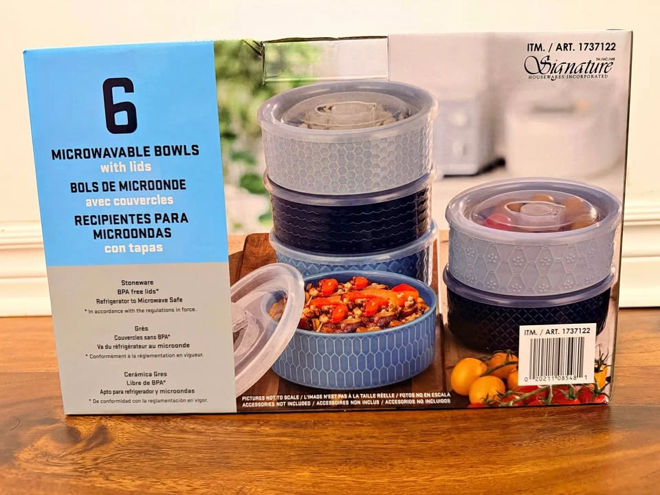 New (unopened) Signature Housewares 6-Piece Microwavable Bowls