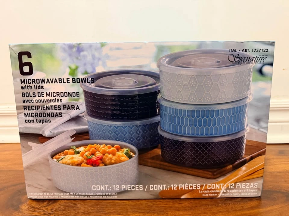 New (unopened) Signature Housewares 6-Piece Microwavable Bowls - photo 2