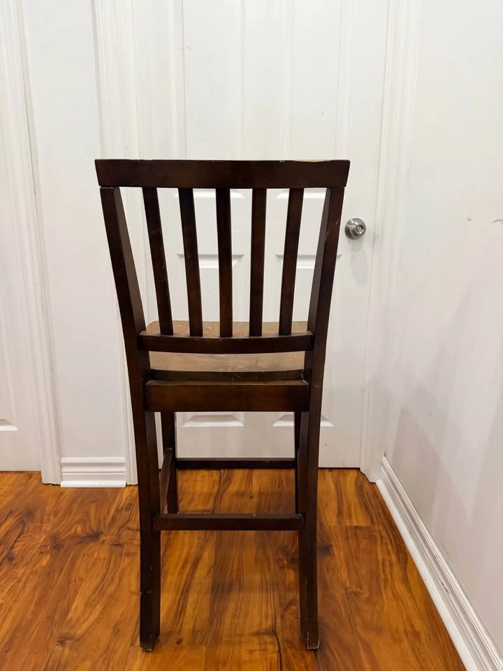 Wooden Slat-Back Bar Stool - photo 2
