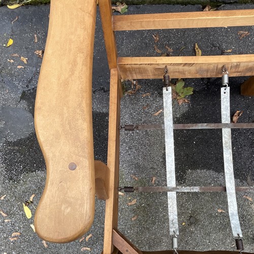 Wood & Metal Armchair Frame With Arms, Brown, Solid - photo 4