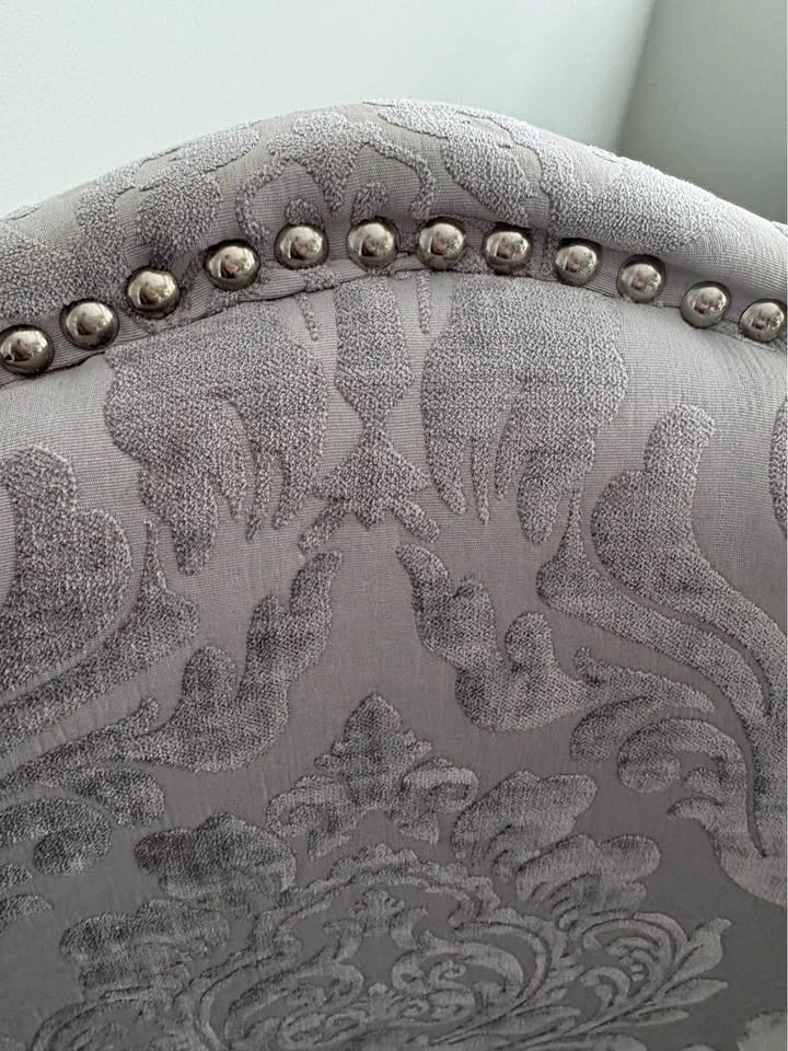 4 Damask Parsons Chair with Nailhead Trim - photo 2