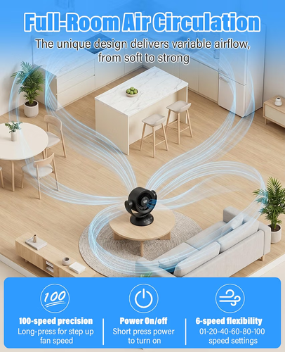 Desk Fan with Remote, 100 Speeds, 10000mAh Battery - photo 3