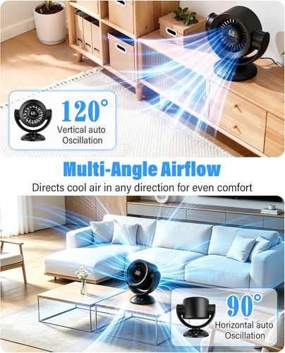 Desk Fan with Remote, 100 Speeds, 10000mAh Battery - photo 4