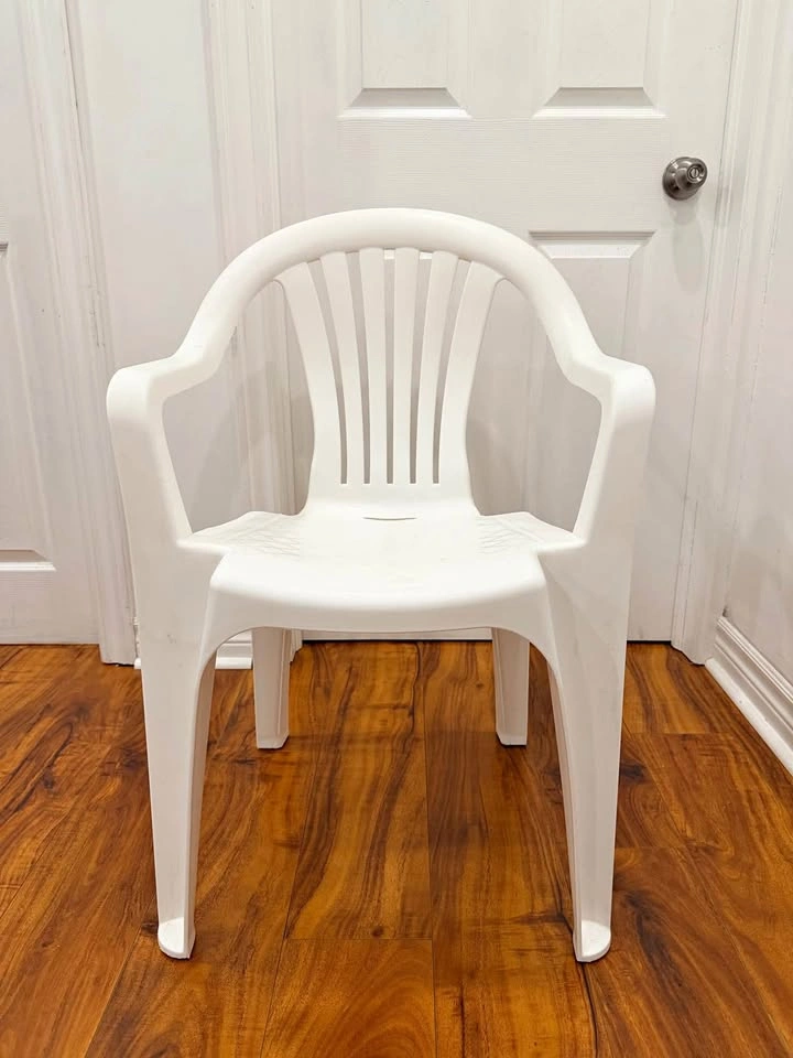 White Plastic Outdoor Armchair