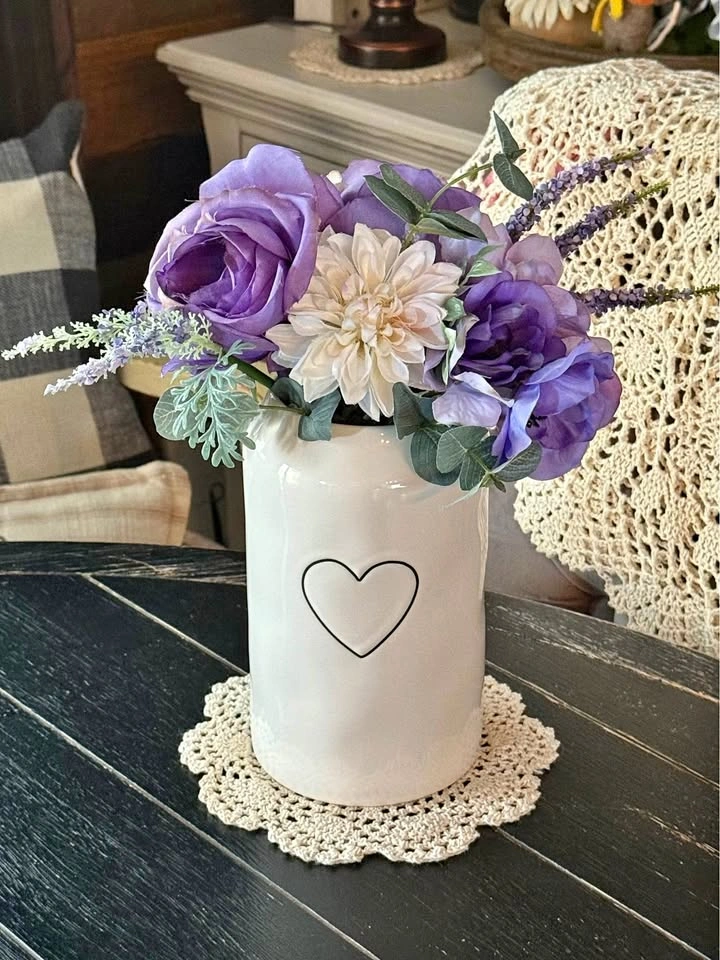 Heart Vase with Flowers