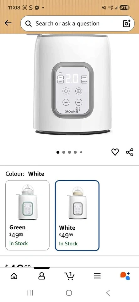 GROWNSY Baby Bottle Warmer