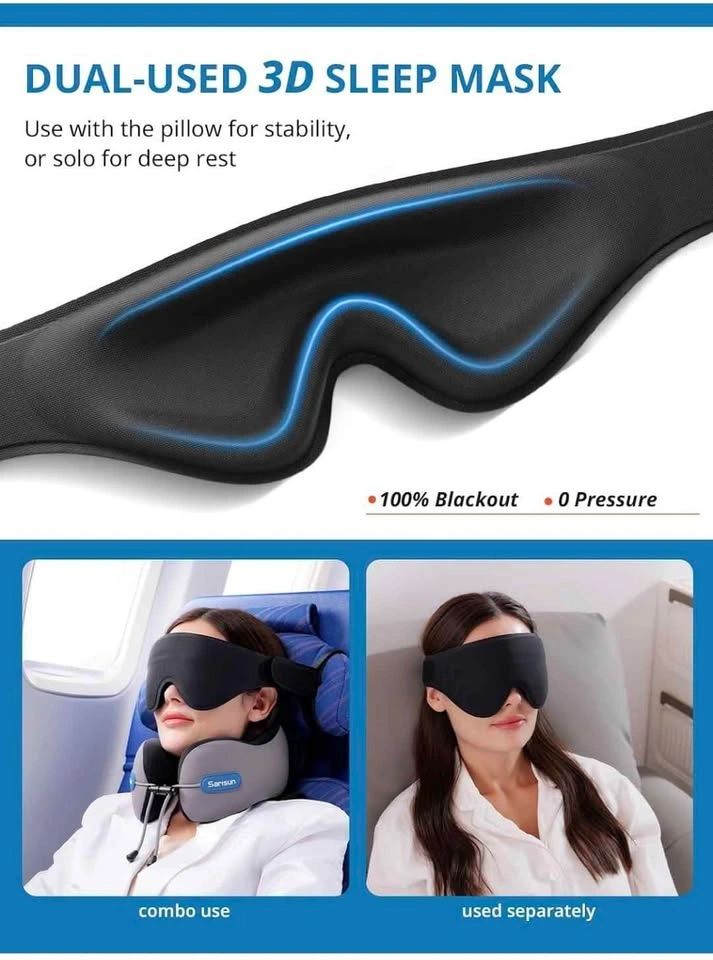 SARISUN Neck Pillow Travel Set with 3D Eye Mask - photo 5
