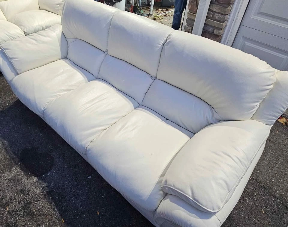 White Leather Sofa and Loveseat Set, OBO - photo 2