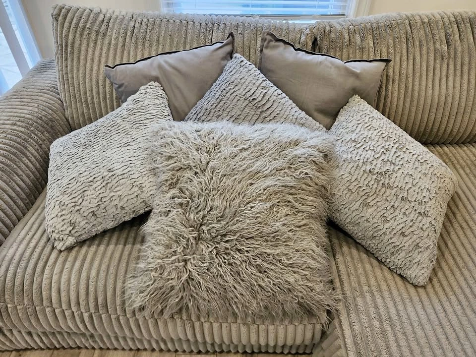 Gray colored pillows