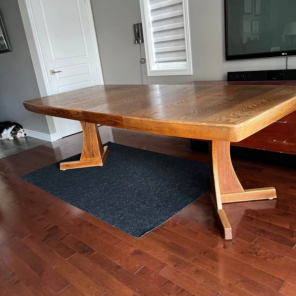 Vintage Solid Oak Dining Table with 2 Extension Leaves - photo 5