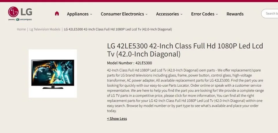 LG 42” inch Full HD 1080P LED TV image indicator(6)