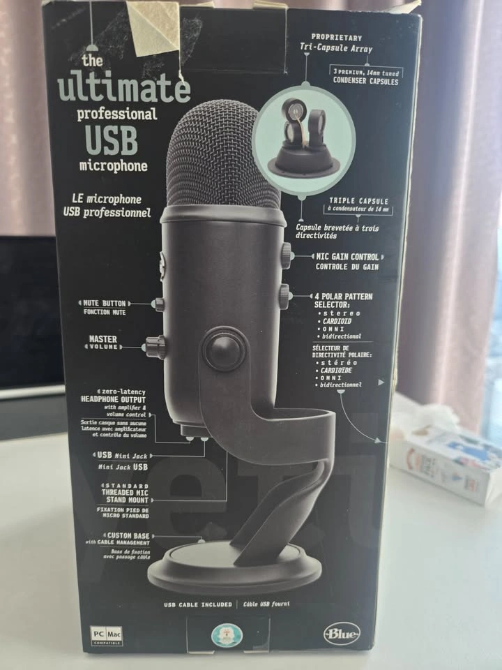 Blue Yeti USB Microphone (Blackout Edition) – Complete in Box - photo 4