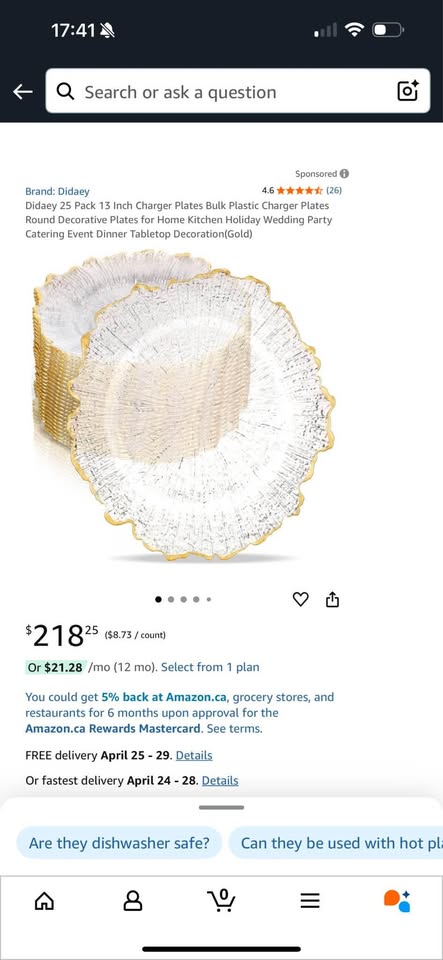 25 pcs gold charger acrylic plastic - photo 3
