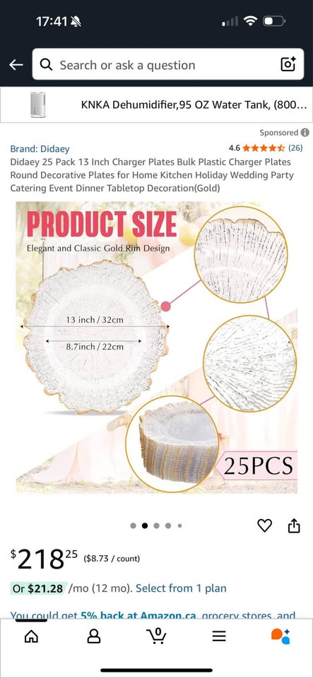25 pcs gold charger acrylic plastic - photo 4