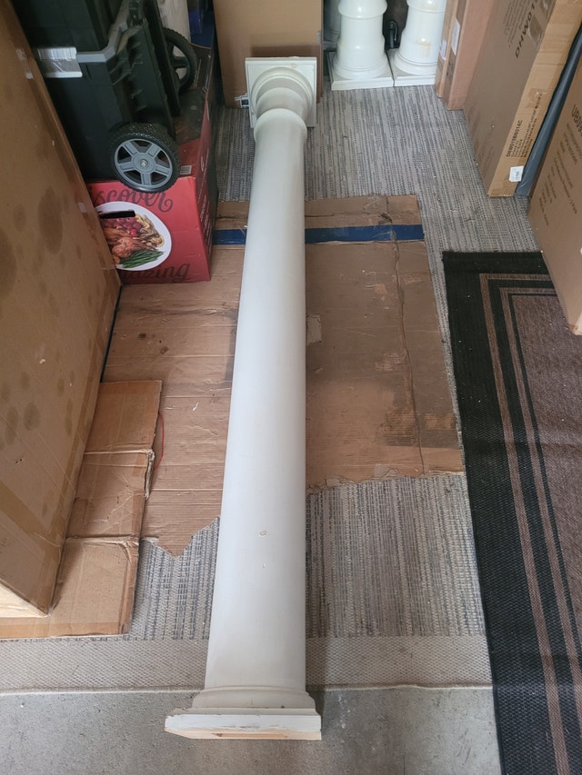 4 X Tuscan Wood Columns (8") with Caps & Bases