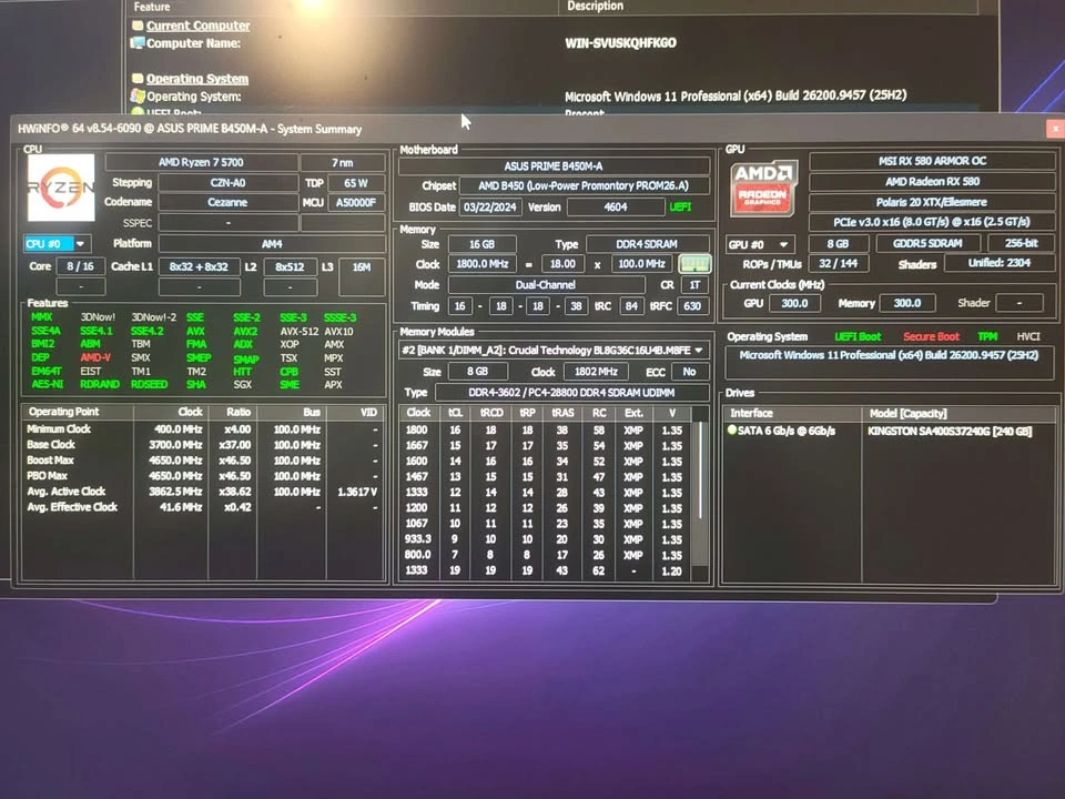 Gaming PC (Ryzen 7 5700, Rx 580 8GB, 16GB DDR4) - photo 3