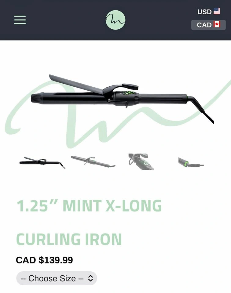 1.25″ MINT X-LONG CURLING IRON