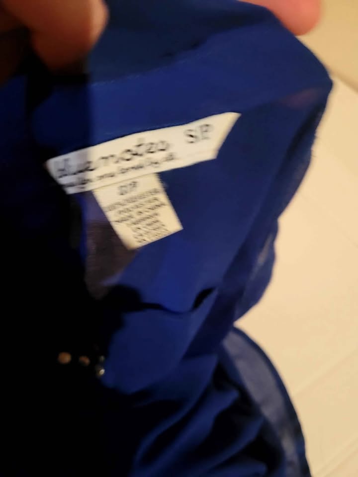 Elegant blue rockin-sheer dress with metal embellishments - photo 2