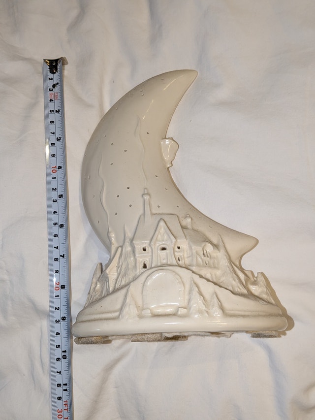 Ceramic Moon and House Night Light