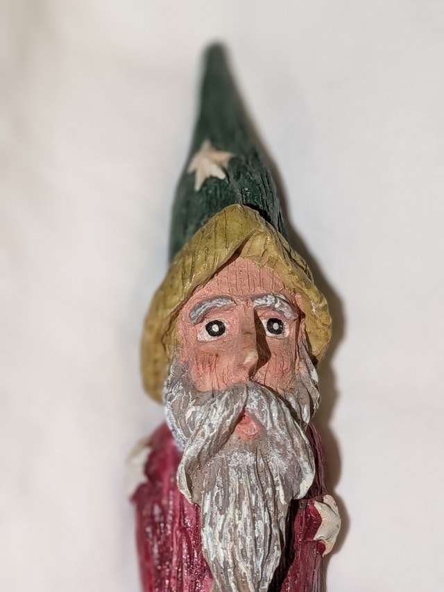 Hand-Carved Wooden Santa Figurine - photo 2