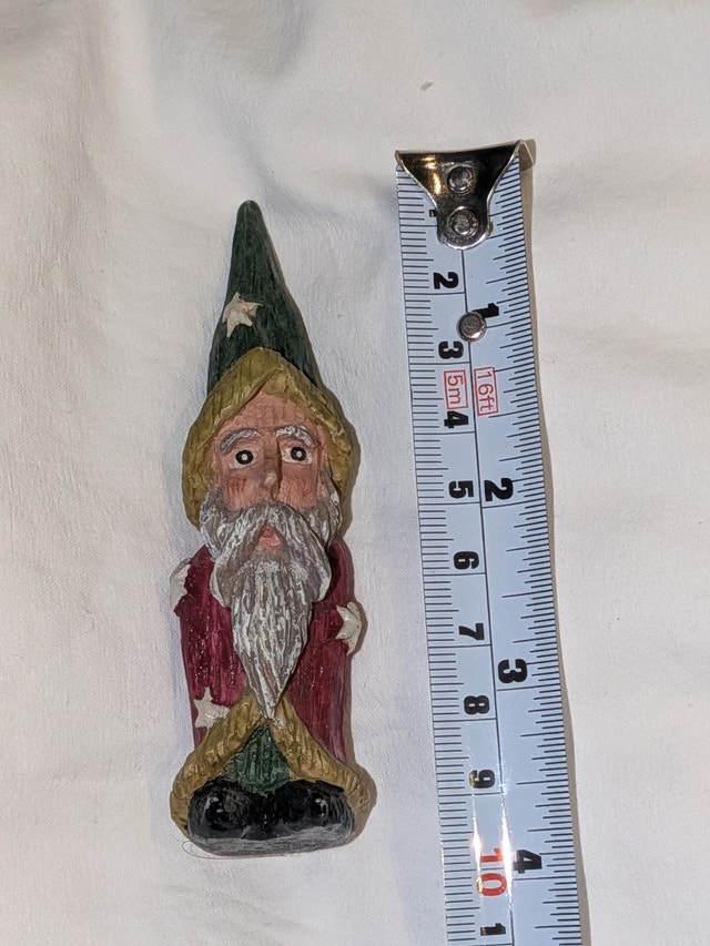 Hand-Carved Wooden Santa Figurine - photo 3