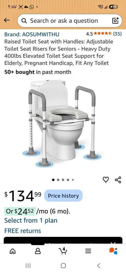 AOSUMWITHU Raised Toilet Seat with Handles