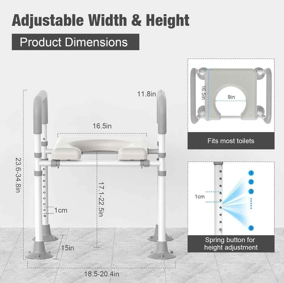 AOSUMWITHU Raised Toilet Seat with Handles - photo 2