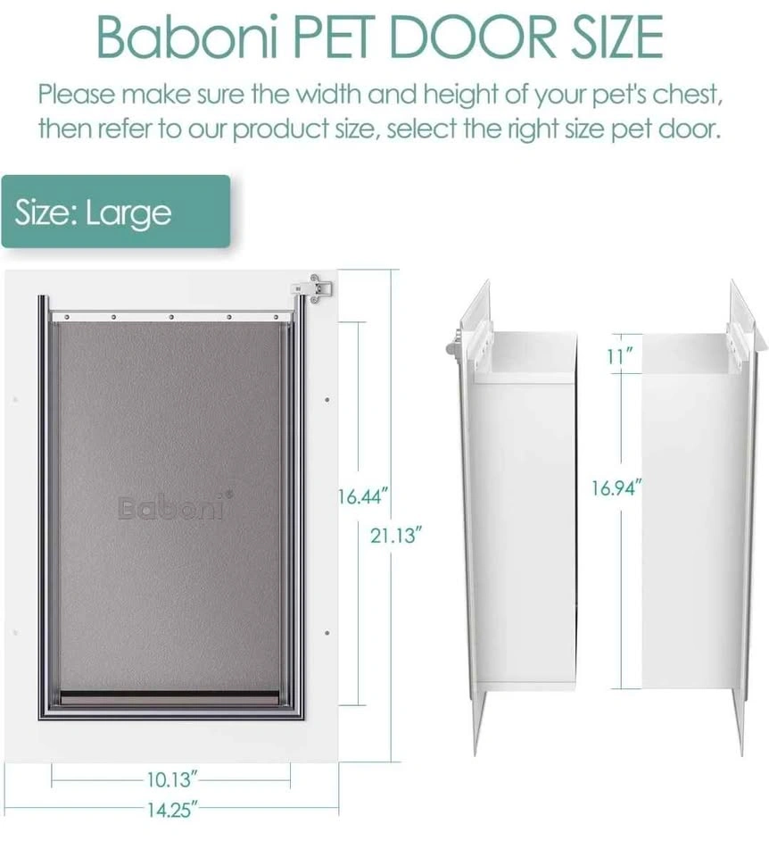 Baboni 3-Flaps Pet Door for Wall - photo 3