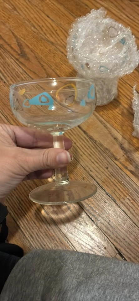 Vintage MCM "Atomic Amoeba" Cocktail Glasses (Set of 6) - photo 2