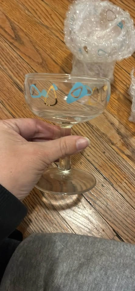 Vintage MCM "Atomic Amoeba" Cocktail Glasses (Set of 6) - photo 3