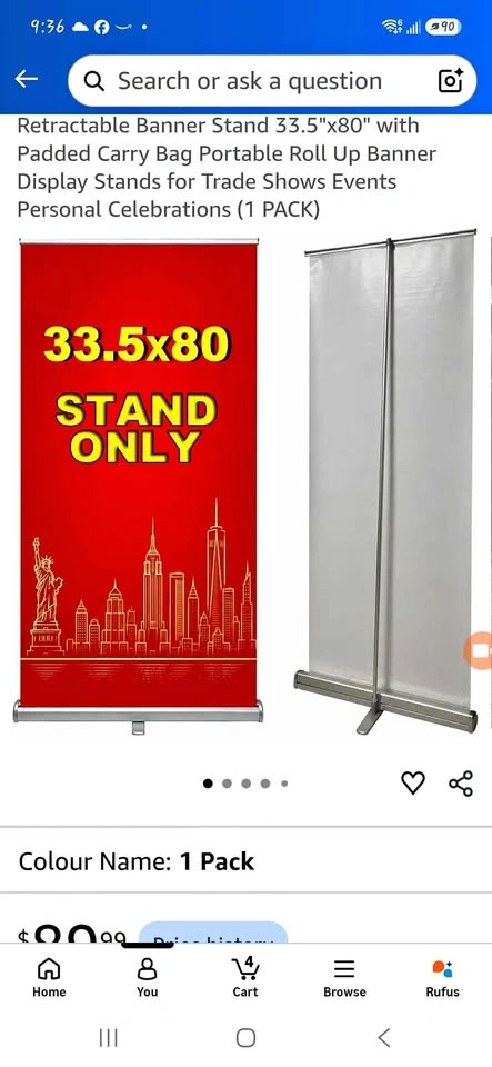 Retractable Banner Stand 33.5"x80" with Carry Bag (1 PACK)