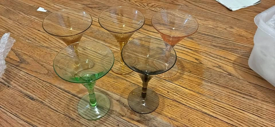 Vintage Scandinavian Cocktail Glasses (Set of 5)