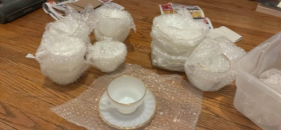 Vintage Fire-King Milk Glass Coffee/Tea Set (16 Pieces) - photo 2