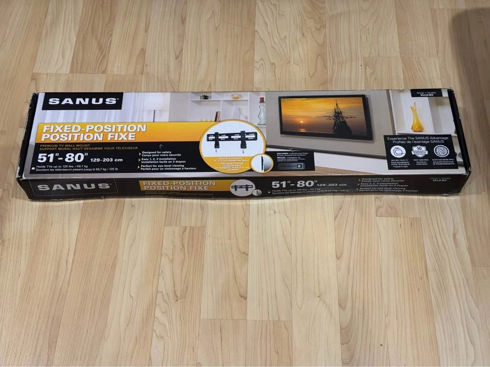 SANUS Fixed-Position TV Wall Mount – 51”–80” – Brand New - photo 2