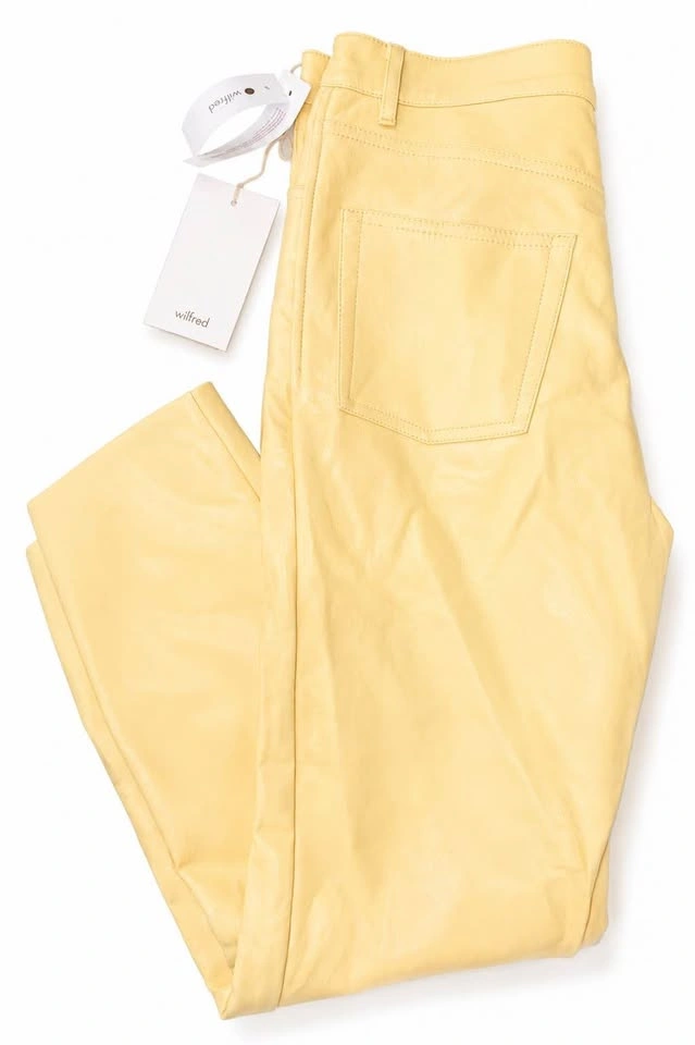 Aritzia Wilfred Melina Faux Leather Pants – Pastel Yellow – NEW - photo 2