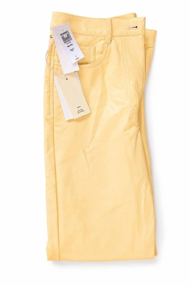 Aritzia Wilfred Melina Faux Leather Pants – Pastel Yellow – NEW - photo 3