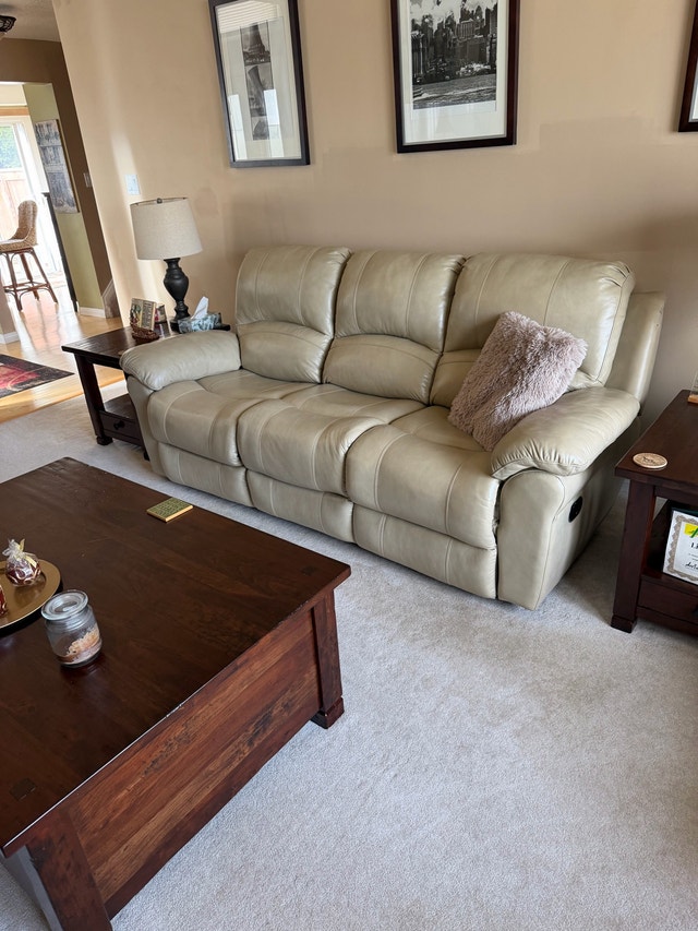 genuine leather reclining sofa