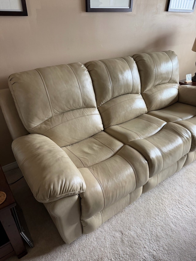 genuine leather reclining sofa - photo 2