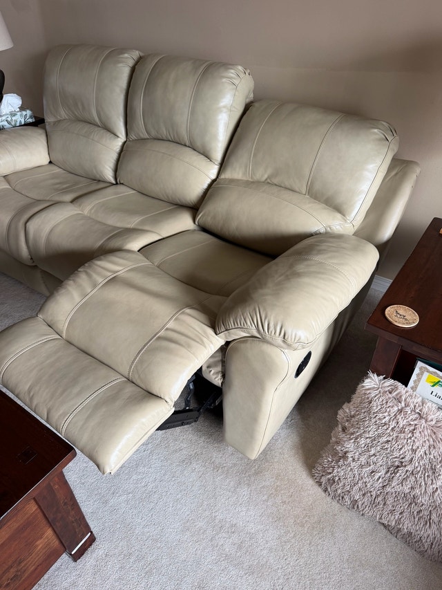 genuine leather reclining sofa - photo 4