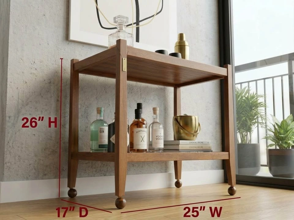 Mid-Century Modern Teak Bar Cart by John Tabraham - photo 2