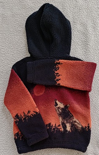 Abercrombie Kids Sherpa Hoodie Wolf Half Zip - Boys - Size 7/8 - photo 3