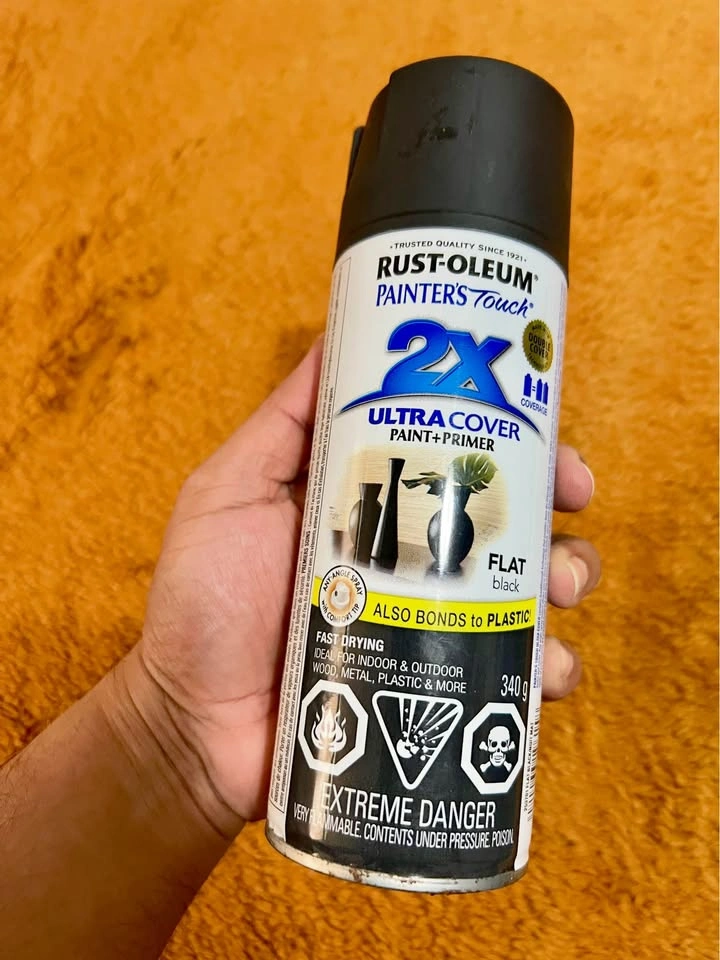 Rust-Oleum Flat Black Spray Paint – Used Once - photo 2