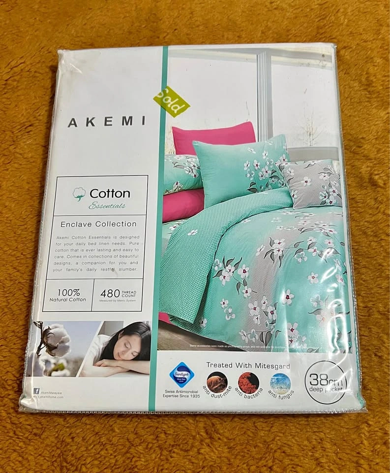 Brand New Akemi 100% Cotton Bedsheet Set (Unopened)