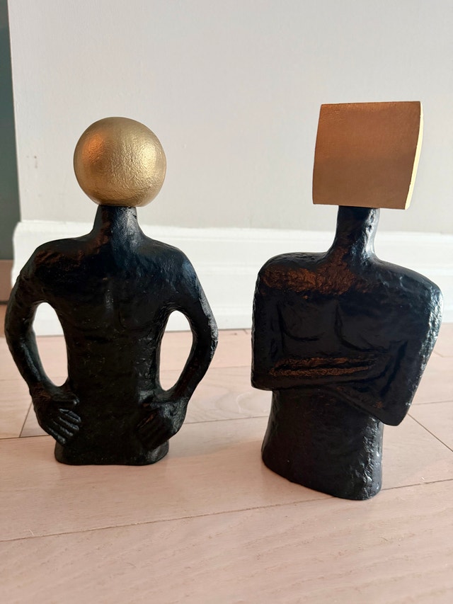 Home Decor - Abstract Torso Sculptures – Black & Gold