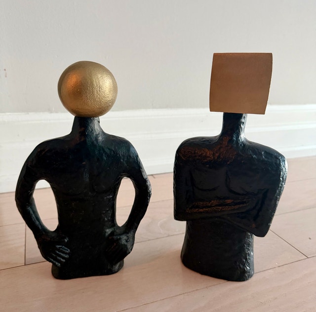 Home Decor - Abstract Torso Sculptures – Black & Gold - photo 2