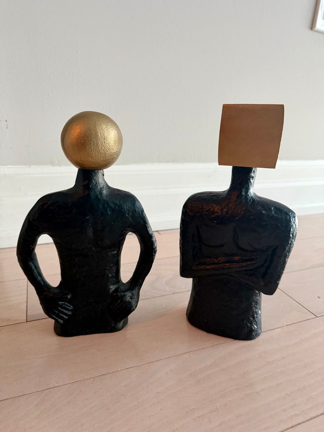 Home Decor - Abstract Torso Sculptures – Black & Gold - photo 3