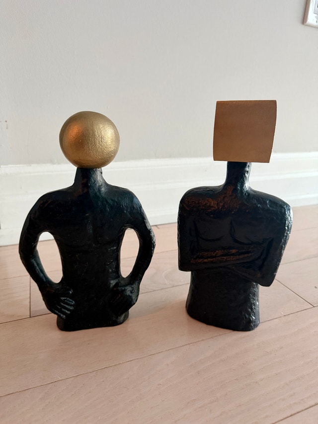 Home Decor - Abstract Torso Sculptures – Black & Gold - photo 4