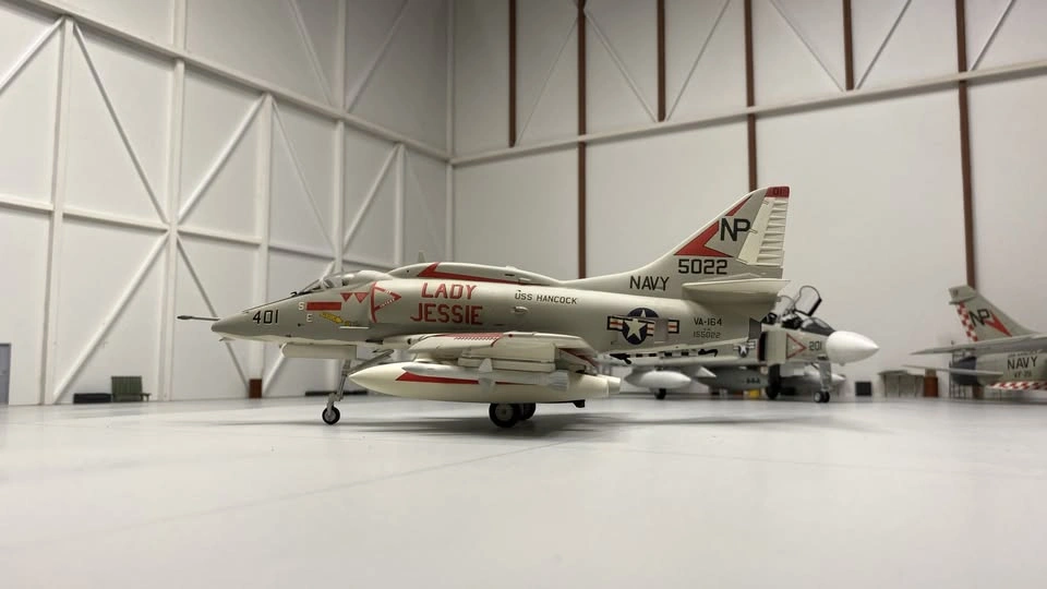 Completed 1/48th scale A-4F Skyhawk plastic model aircraft - photo 2
