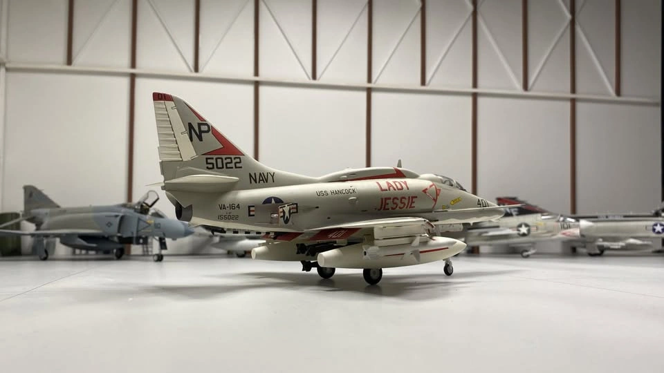 Completed 1/48th scale A-4F Skyhawk plastic model aircraft - photo 3