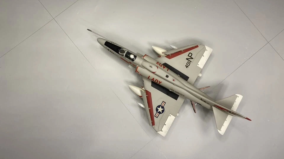 Completed 1/48th scale A-4F Skyhawk plastic model aircraft - photo 4